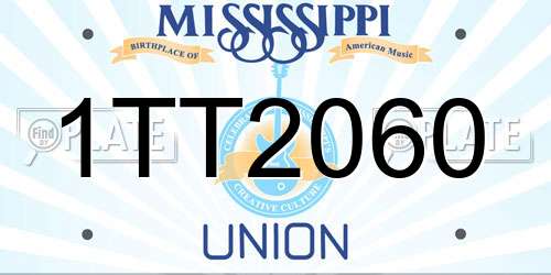 1TT2060 Mississippi License Plate