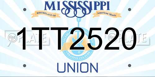 1TT2520 Mississippi License Plate