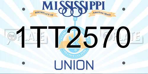 1TT2570 Mississippi License Plate