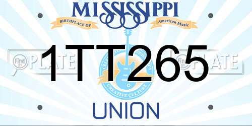 1TT265 Mississippi License Plate