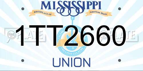 1TT2660 Mississippi License Plate