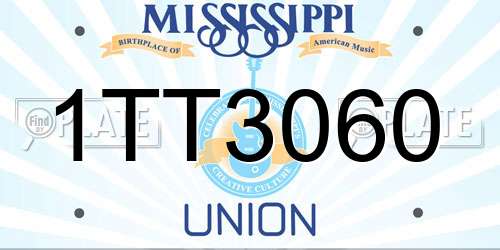 1TT3060 Mississippi License Plate