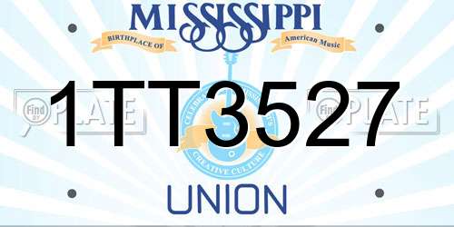 1TT3527 Mississippi License Plate