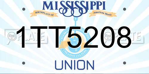 1TT5208 Mississippi License Plate