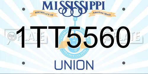 1TT5560 Mississippi License Plate