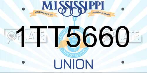 1TT5660 Mississippi License Plate