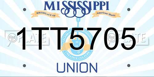 1TT5705 Mississippi License Plate