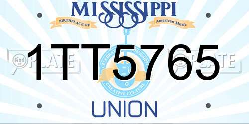 1TT5765 Mississippi License Plate