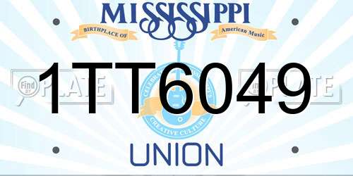 1TT6049 Mississippi License Plate