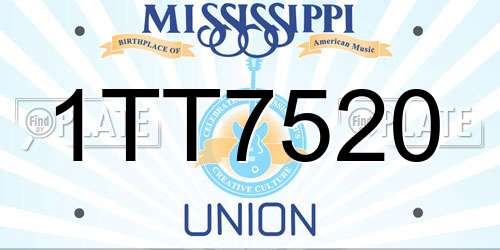 1TT7520 Mississippi License Plate