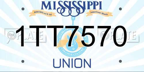 1TT7570 Mississippi License Plate