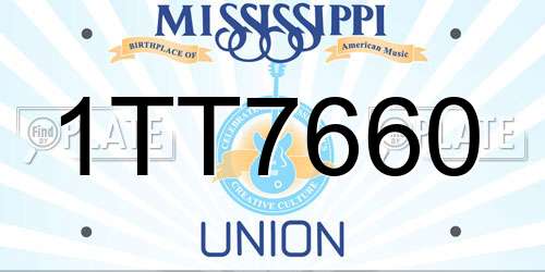 1TT7660 Mississippi License Plate