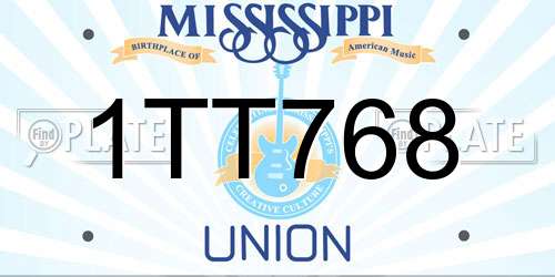 1TT768 Mississippi License Plate