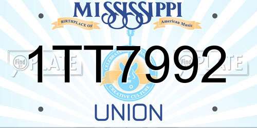 1TT7992 Mississippi License Plate