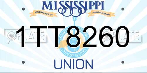 1TT8260 Mississippi License Plate