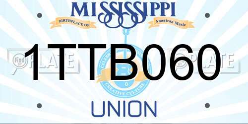 1TTB060 Mississippi License Plate