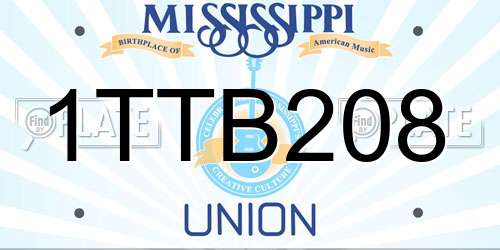 1TTB208 Mississippi License Plate