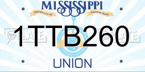 1TTB260 Mississippi License Plate