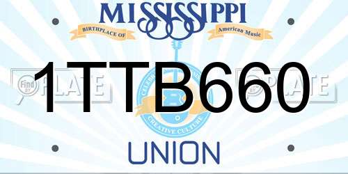 1TTB660 Mississippi License Plate