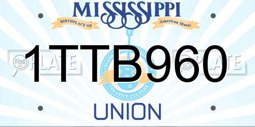 1TTB960 Mississippi License Plate
