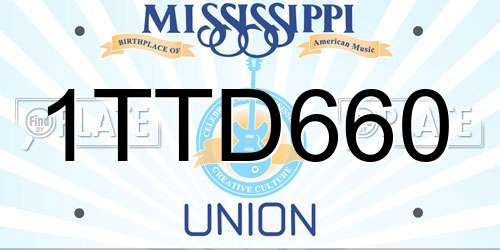 1TTD660 Mississippi License Plate