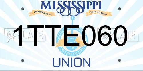 1TTE060 Mississippi License Plate