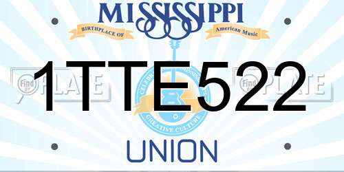 1TTE522 Mississippi License Plate