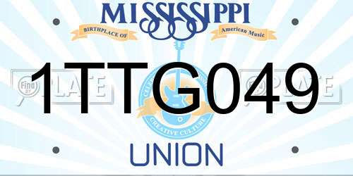 1TTG049 Mississippi License Plate
