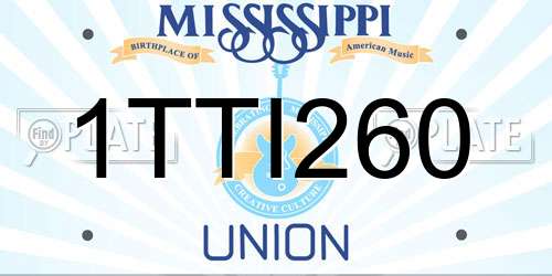 1TTI260 Mississippi License Plate