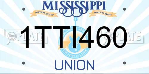 1TTI460 Mississippi License Plate