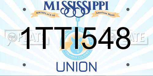 1TTI548 Mississippi License Plate