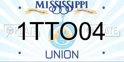 1TTO04 Mississippi License Plate