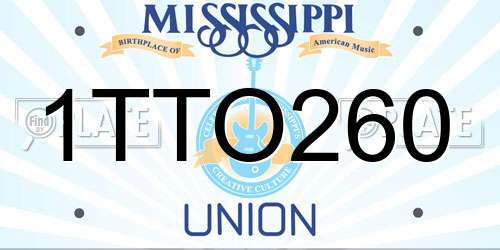 1TTO260 Mississippi License Plate