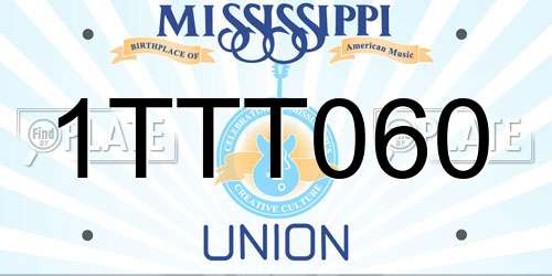 1TTT060 Mississippi License Plate