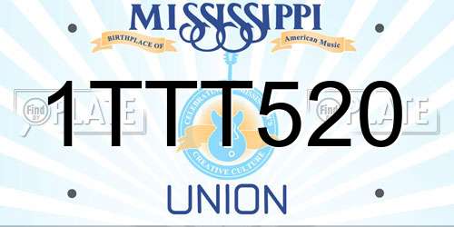 1TTT520 Mississippi License Plate