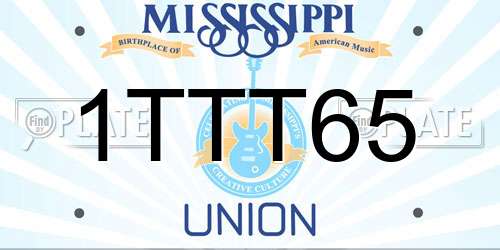 1TTT65 Mississippi License Plate