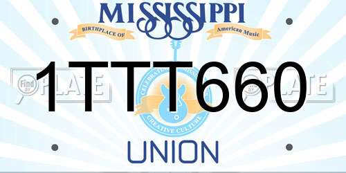 1TTT660 Mississippi License Plate