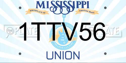 1TTV56 Mississippi License Plate