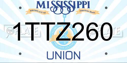 1TTZ260 Mississippi License Plate