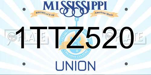 1TTZ520 Mississippi License Plate