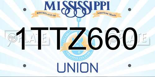1TTZ660 Mississippi License Plate
