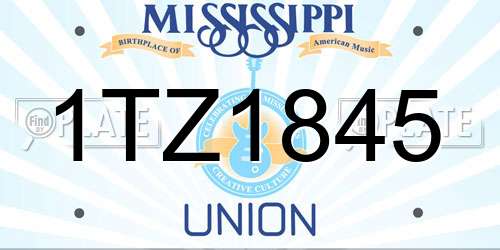 1TZ1845 Mississippi License Plate