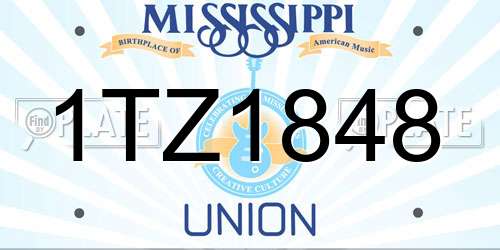 1TZ1848 Mississippi License Plate