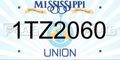 1TZ2060 Mississippi License Plate