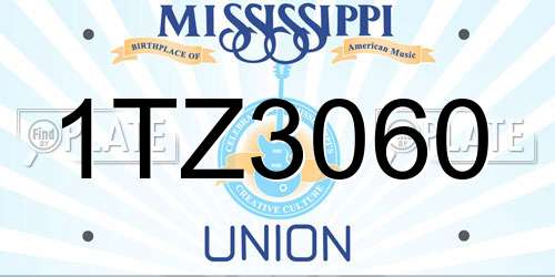 1TZ3060 Mississippi License Plate