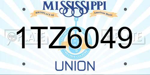 1TZ6049 Mississippi License Plate