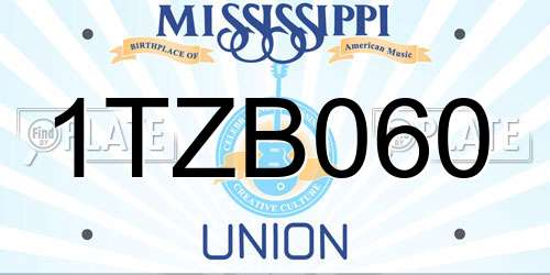 1TZB060 Mississippi License Plate