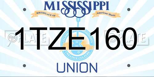 1TZE160 Mississippi License Plate