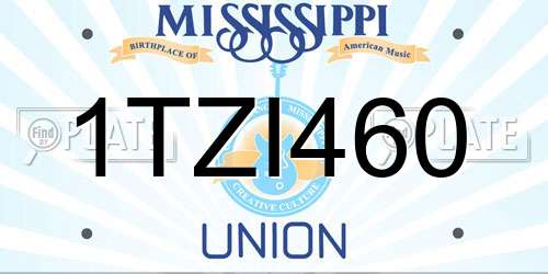 1TZI460 Mississippi License Plate