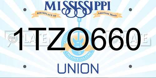 1TZO660 Mississippi License Plate